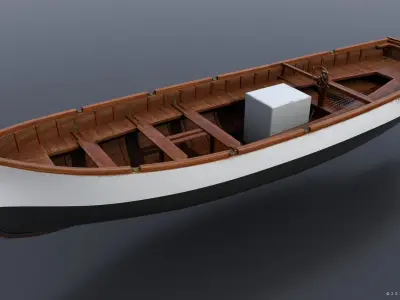 WW2 Italian 8m60cm Motorboat Low-poly 3D model