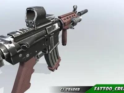 Modern Assault rifle special 3d model Low-poly 3D model