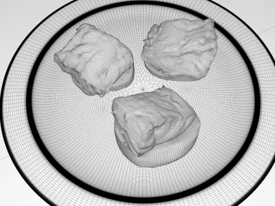 draft salad on skewer 3D model