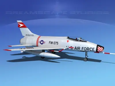 North American F-100D Super Sabre V06 USAF 3D model
