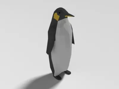 Low Poly Cartoon Penguin Low-poly 3D model
