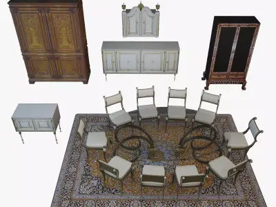 Antique Furniture Collection 3D model