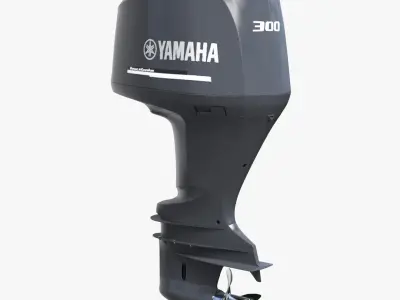 Yamaha 350 V8 Outboard Engine 3D model