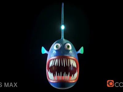 Cartoon Angler  Fish 3D model