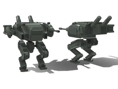 Mech Robot Low-poly 3D model order