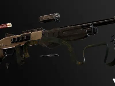 Modern Shotguns Vol 1 Low-poly 3D model