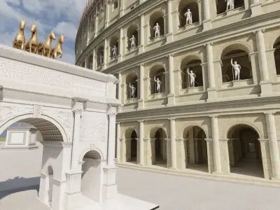 Colosseum and Temple of Venus and Roma 3D model