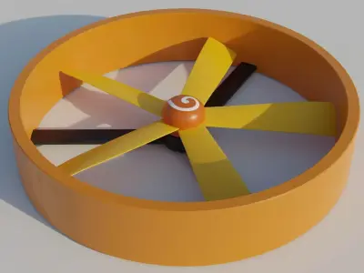 Turbine propeller wheel Low-poly 3D model