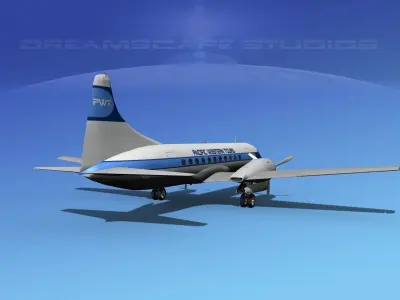 Convair CV-340 Pacific Western Tours 3D model