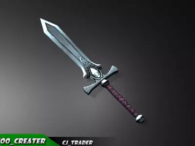 Low-Poly Final Fantasy Sword 3d model Low-poly 3D model