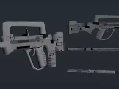weapon gun with different parts 3D print model