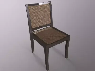 Modern Wooden Rattan Chair - MorisonDesign 4K PBR Free low-poly 3D model
