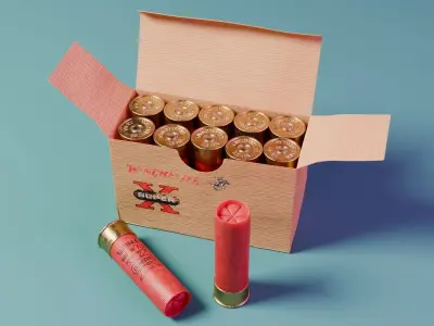 Shotgun Cartridge Box Free 3D model