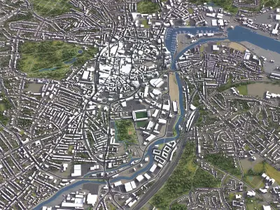 Ipswich - 3D City Model Low-poly 3D model