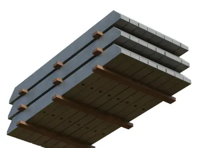 Stacked Concrete Spur Slabs 3D model