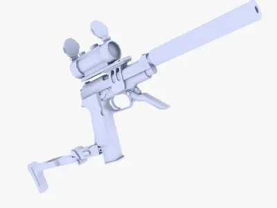 M93 Raffica modded Low-poly 3D model