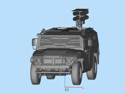 Missile Chariot Low-poly 3D model