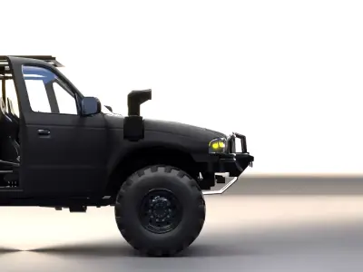 Rigged Offroad Pickup Truck 3D Model Low Poly Game Ready Low-poly 3D model