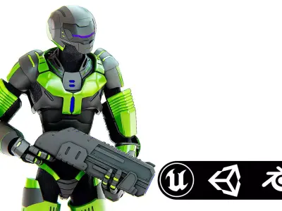 ALIEN TROOPER ZHORG  Rigged for Unreal Engine - Unity - MIXAMO 3D model