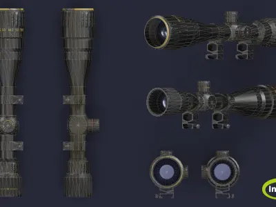 Sniper scope Low-poly 3D model