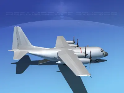Lockheed C-130 Hercules Bare Metal 3D model