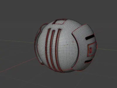 flying high-tech drone Low-poly 3D model