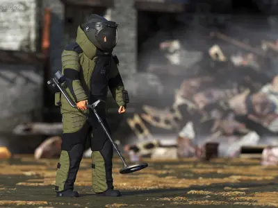 EOD 10 Bomb Suit Metal Detector 3D model