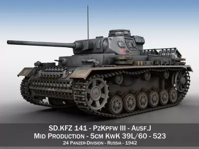 PzKpfw III - Ausf J - 523 3D model