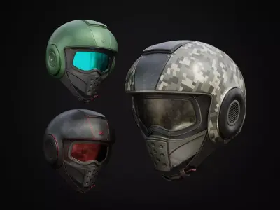 Soldier Helmet Low-poly 3D model get