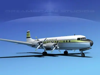 Douglas DC-7C Arlington Air 3D model