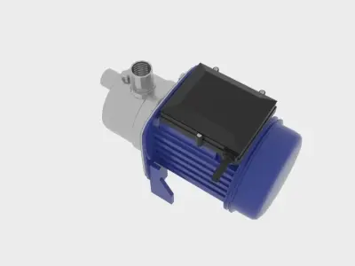 Industrial Self Priming Water Pump Low-poly 3D model