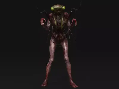 Mutant Mantis - Horror Insects Collection Low-poly 3D model