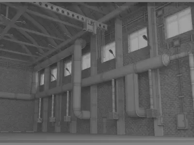 Airport Hangar1 UEEE Low-poly 3D model