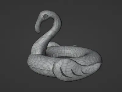 Inflatable Pink Flamingo Toy  3D model