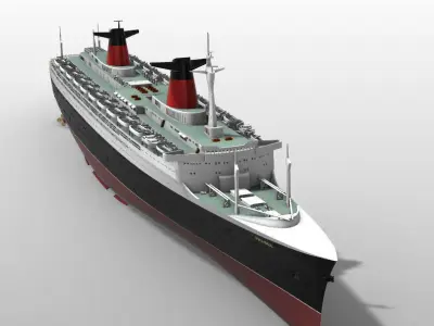 Paquebot FRANCE ocean liner printable model - full and waterline 3D print model