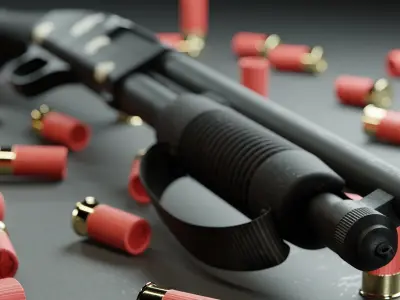 Shotgun Mossberg 590 Low-poly 3D model