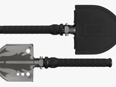 Multifunctional Shovel Low-poly 3D model