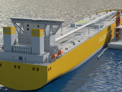 Oil Tanker at the Berth 3D model