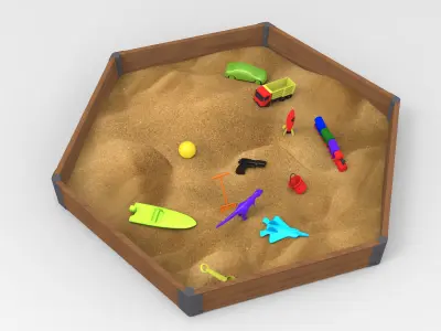 Sandbox 3D Model  Low-poly 3D model