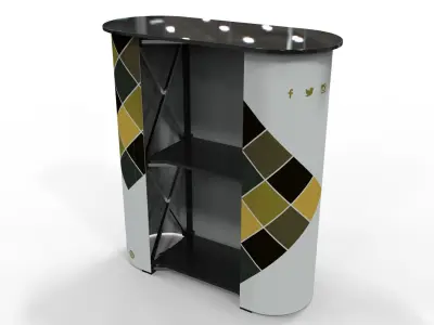 Promotional Pop-Up Counter Stand with Shelves 3D model