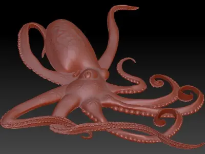 3D OCTOPUS with tentacles 3D model