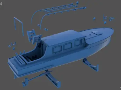 10m italian ww2 motorboat - Commercial license - 1-100 scale 3D print model
