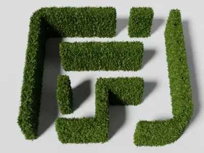 Garden Boxwood Pack V3 Free 3D model