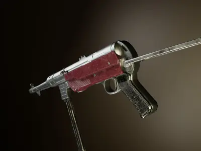 MP 40 3D model Weapon high poly asset 3D model