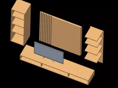 TV Showcase - Interio Free low-poly 3D model