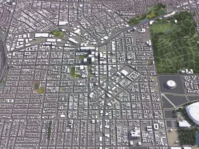 Inglewood - 3D City Low-poly 3D model