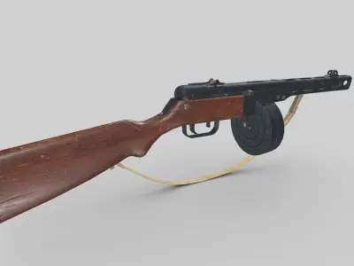 PPSH 41 Low-poly PBR Free low-poly 3D model
