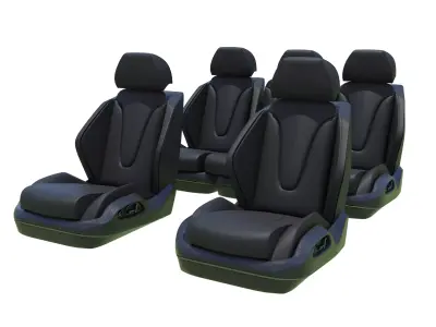 Car Full Seats Low-poly 3D model