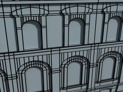 Apartment House 41 Low poly Facade Low-poly 3D model