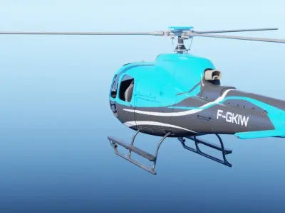airbus helicopter as350 Low-poly 3D model